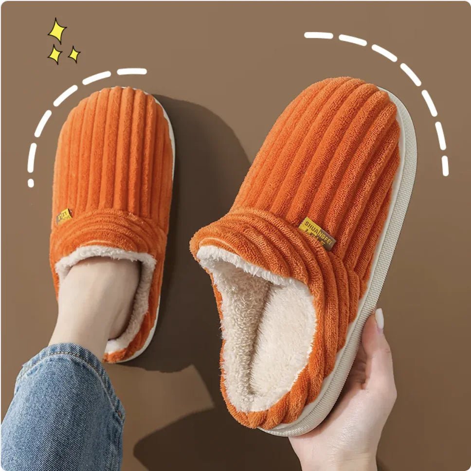 Warm Cotton Indoor Slippers - Non - Slip for Couples - Catch Cards