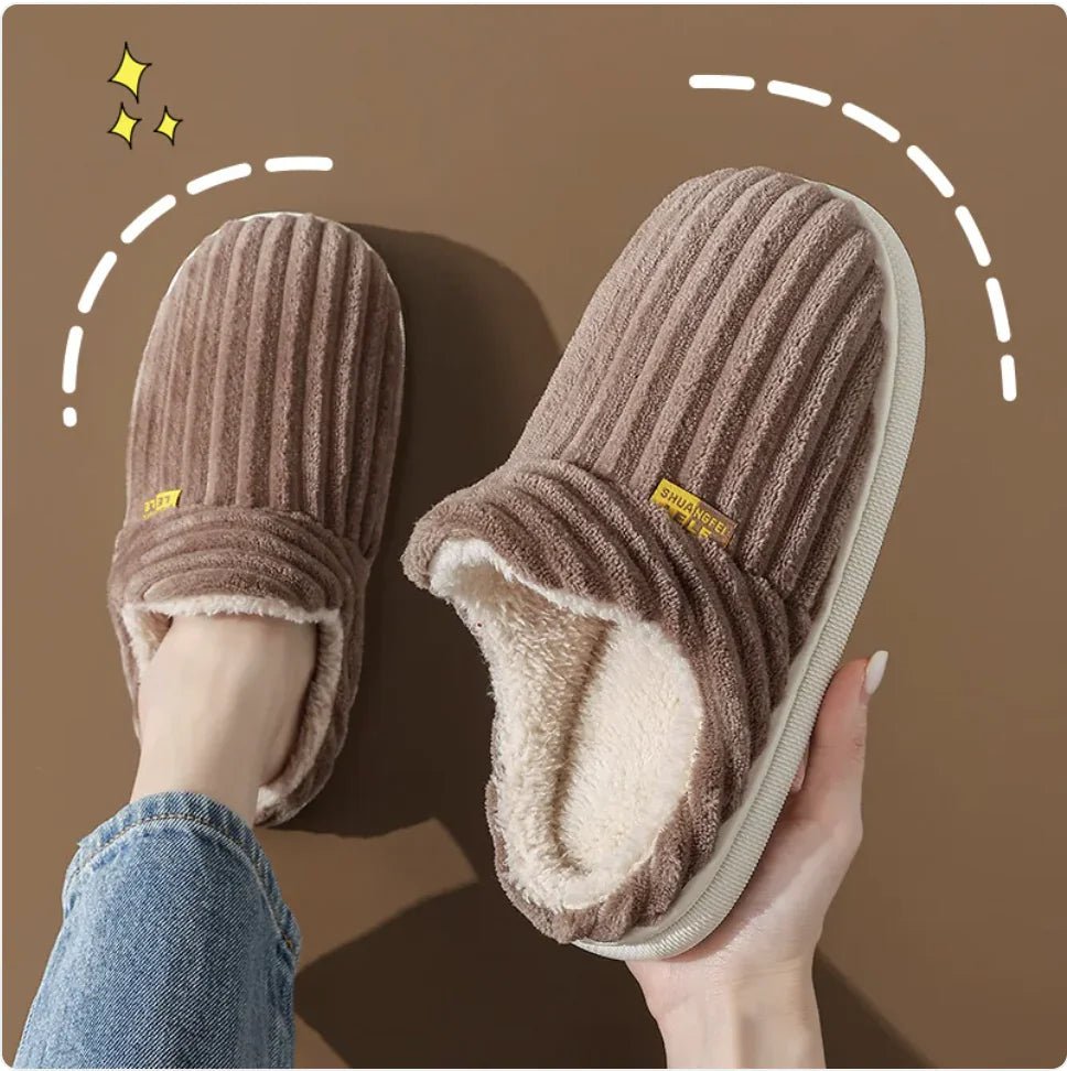 Warm Cotton Indoor Slippers - Non - Slip for Couples - Catch Cards