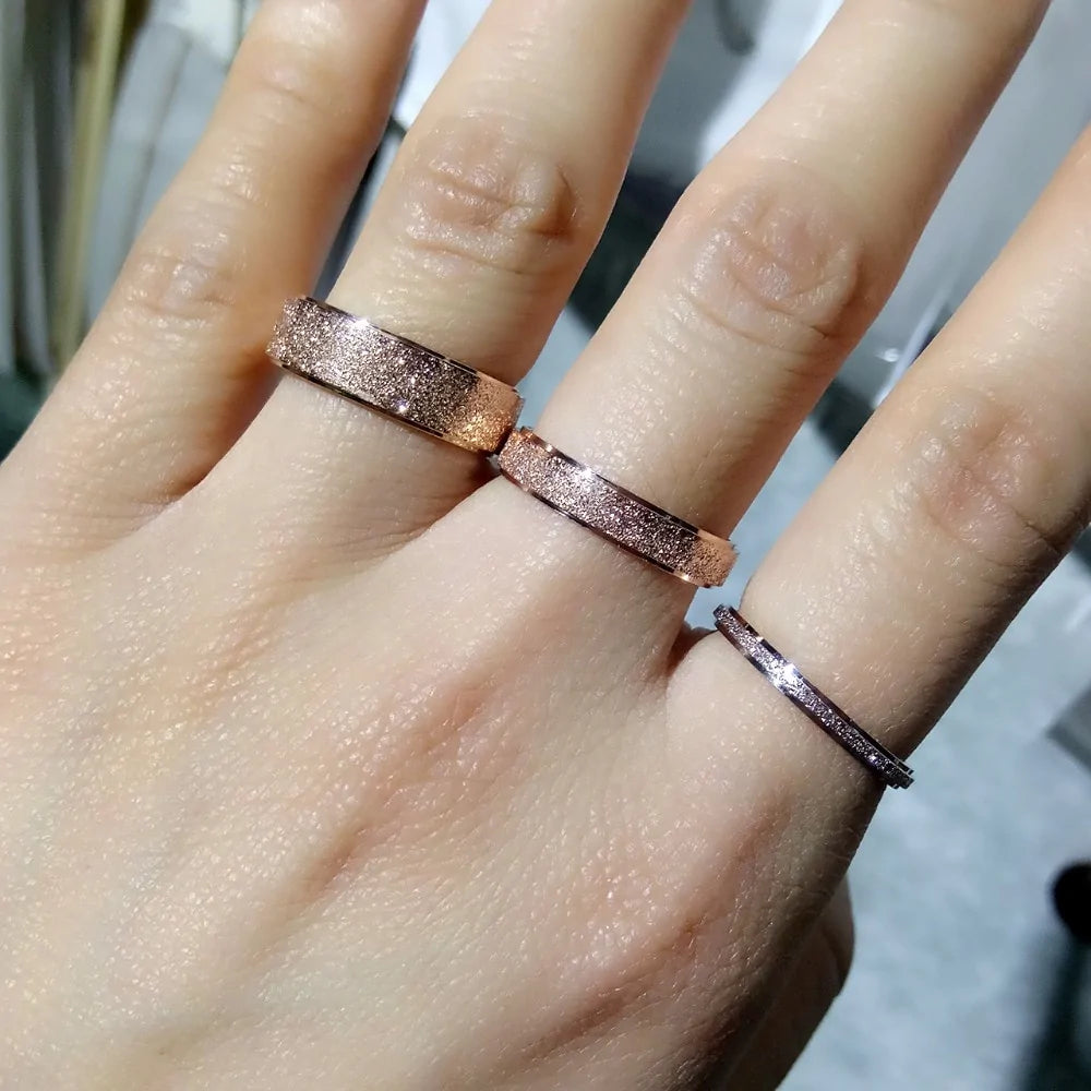 Rose Gold Color Frosted Finger Ring WEM Support (www.WEM.support)