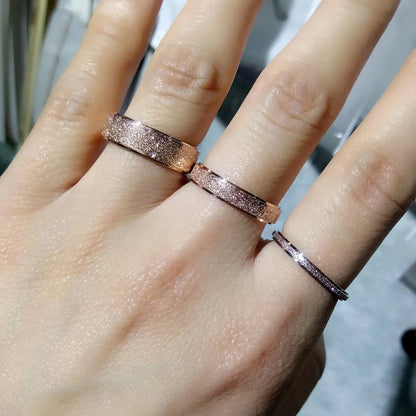 Rose Gold Color Frosted Finger Ring WEM Support (www.WEM.support)