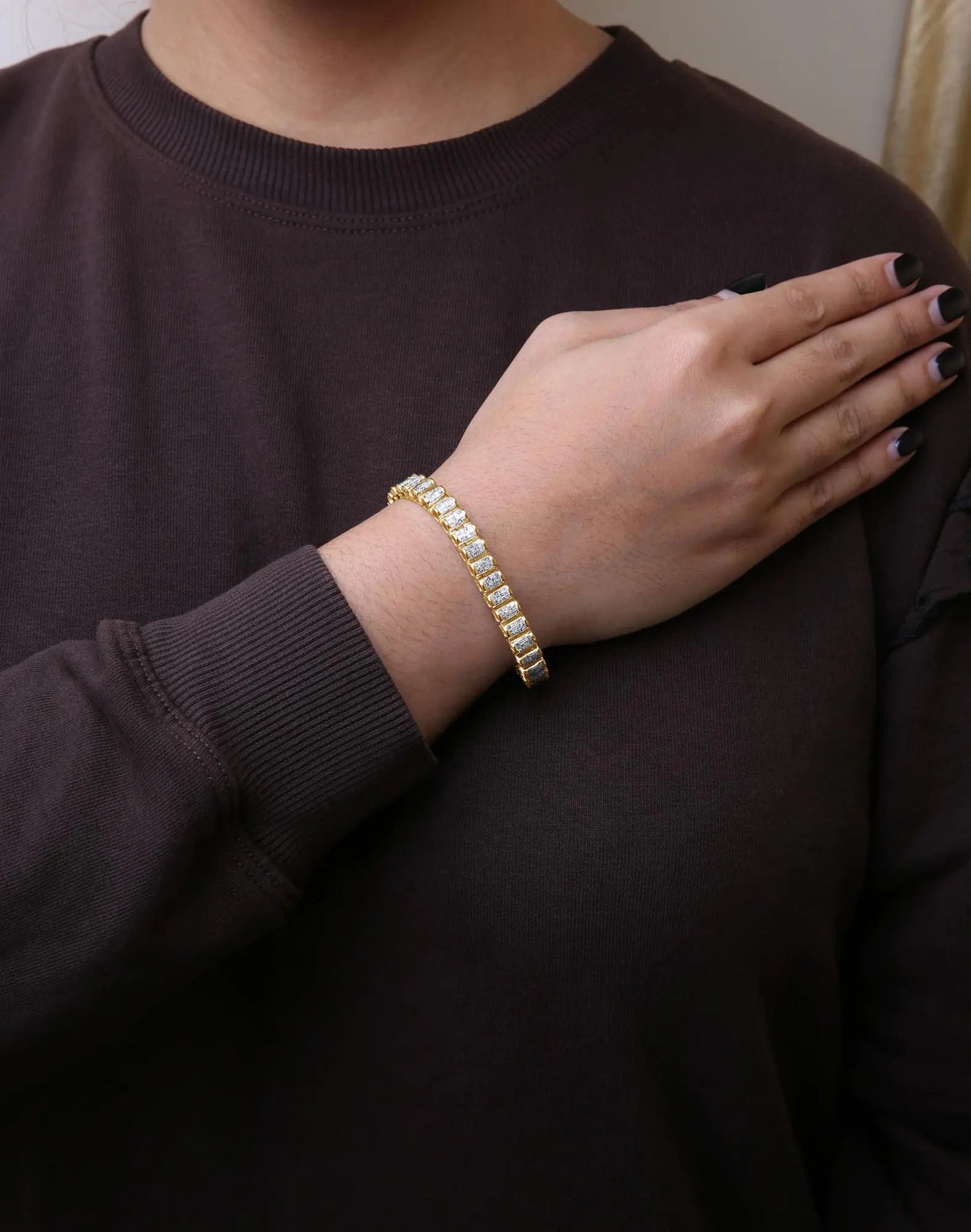 14K Gold 5.00 Cttw Square Princess Cut White Diamond Rectangular Invisible Set Link Tennis Bracelet (H-I Color, SI2-I1 Clarity) - 7.25” Inches WEM Support (www.WEM.support)