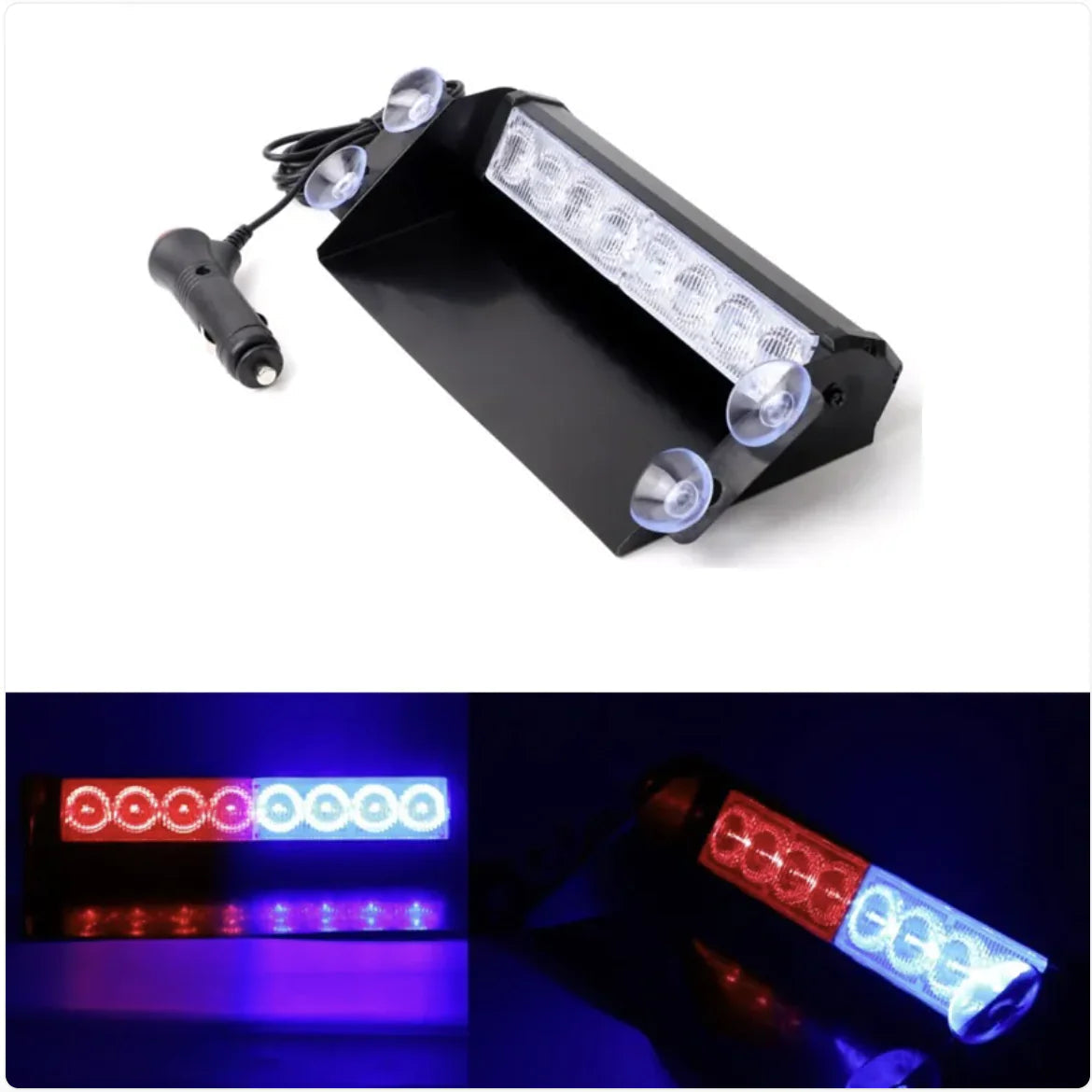 Front Windshield Shovel with 8-LED Red & Blue Flashing Lights WEM Support (www.WEM.support)