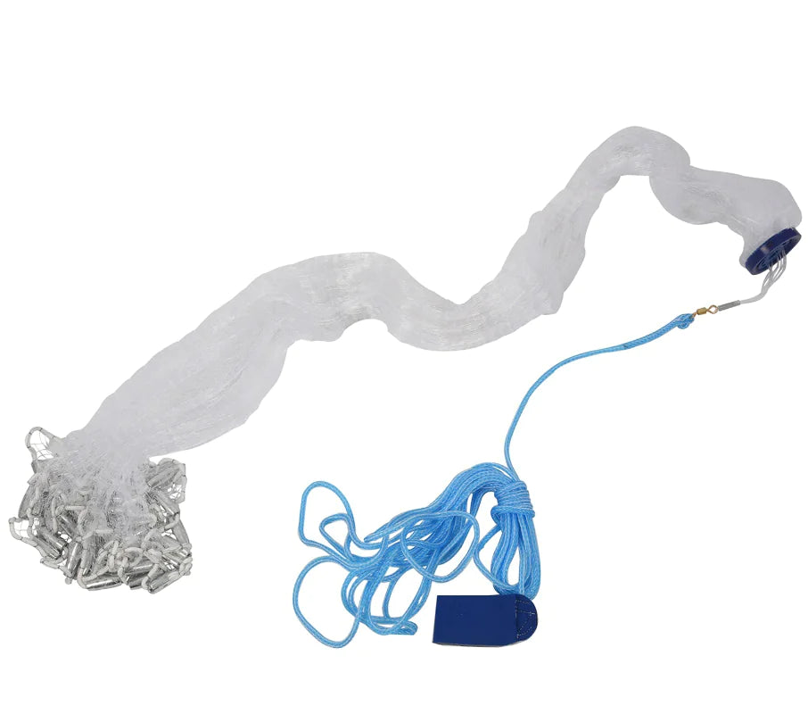 6/8/10/12/16FT Fishing Cast Net Bait Easy Throw Hand Cast Strong Nylon Mesh USA WEM Support (www.WEM.support)