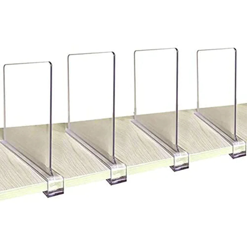 Acrylic & Wooden Closet Shelf Dividers WEM Support (www.WEM.support)
