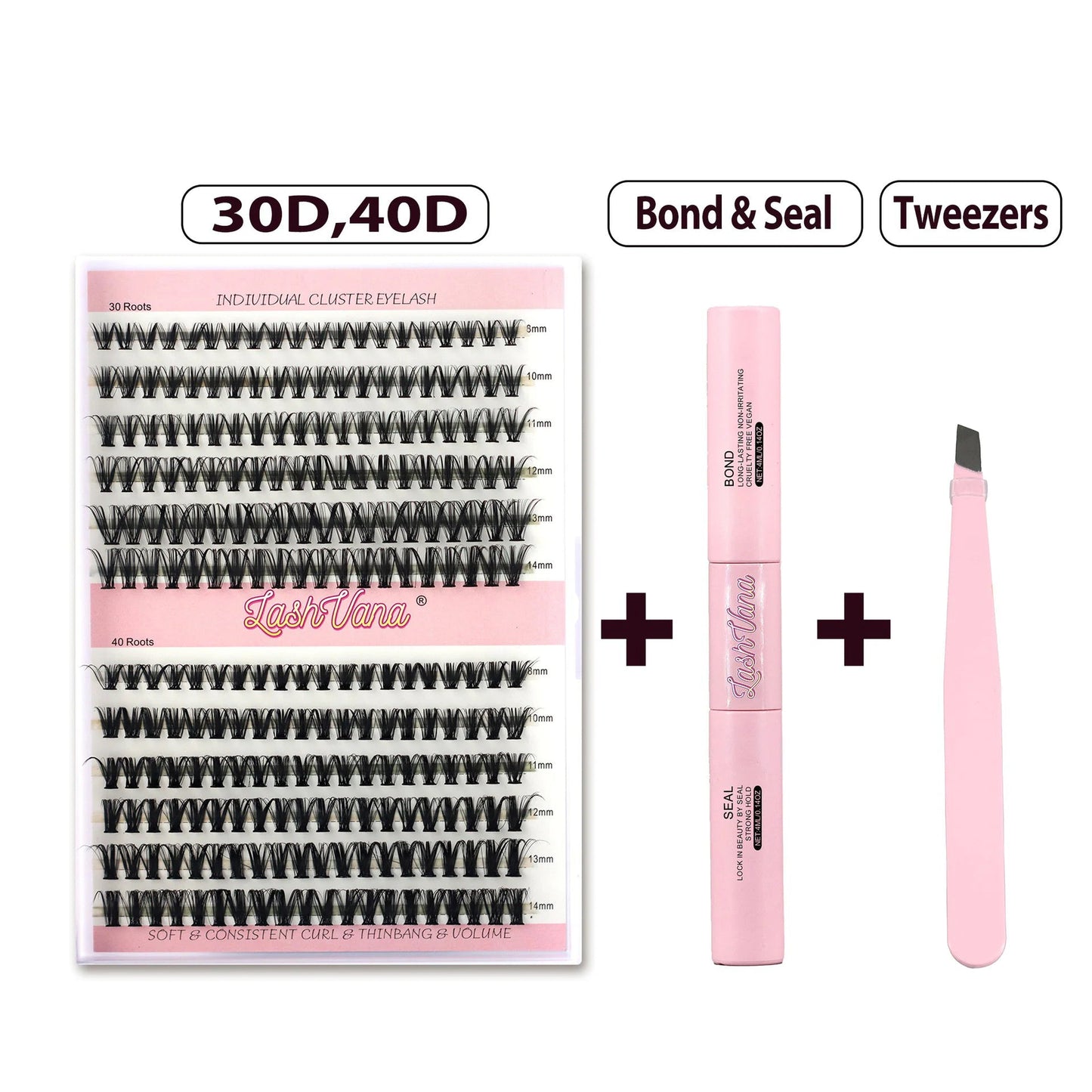 DIY Eyelash Extension Kit - 240pcs Cluster Lash with Bond & Seal WEM Support (www.WEM.support)