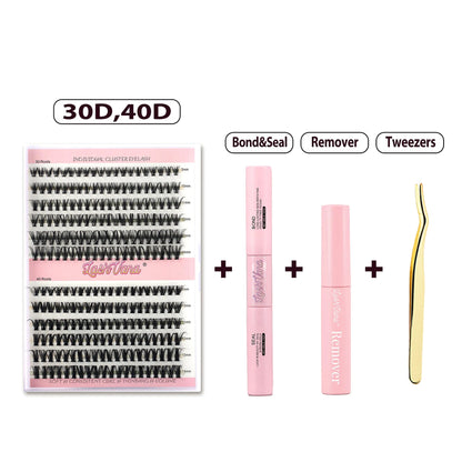DIY Eyelash Extension Kit - 240pcs Cluster Lash with Bond & Seal WEM Support (www.WEM.support)