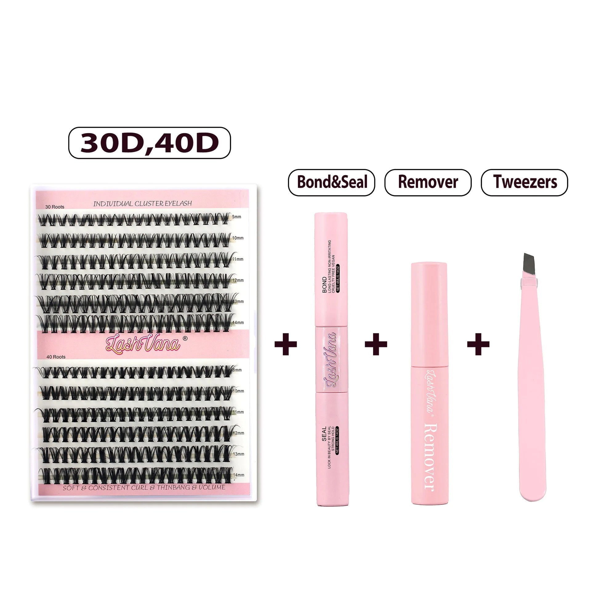DIY Eyelash Extension Kit - 240pcs Cluster Lash with Bond & Seal WEM Support (www.WEM.support)