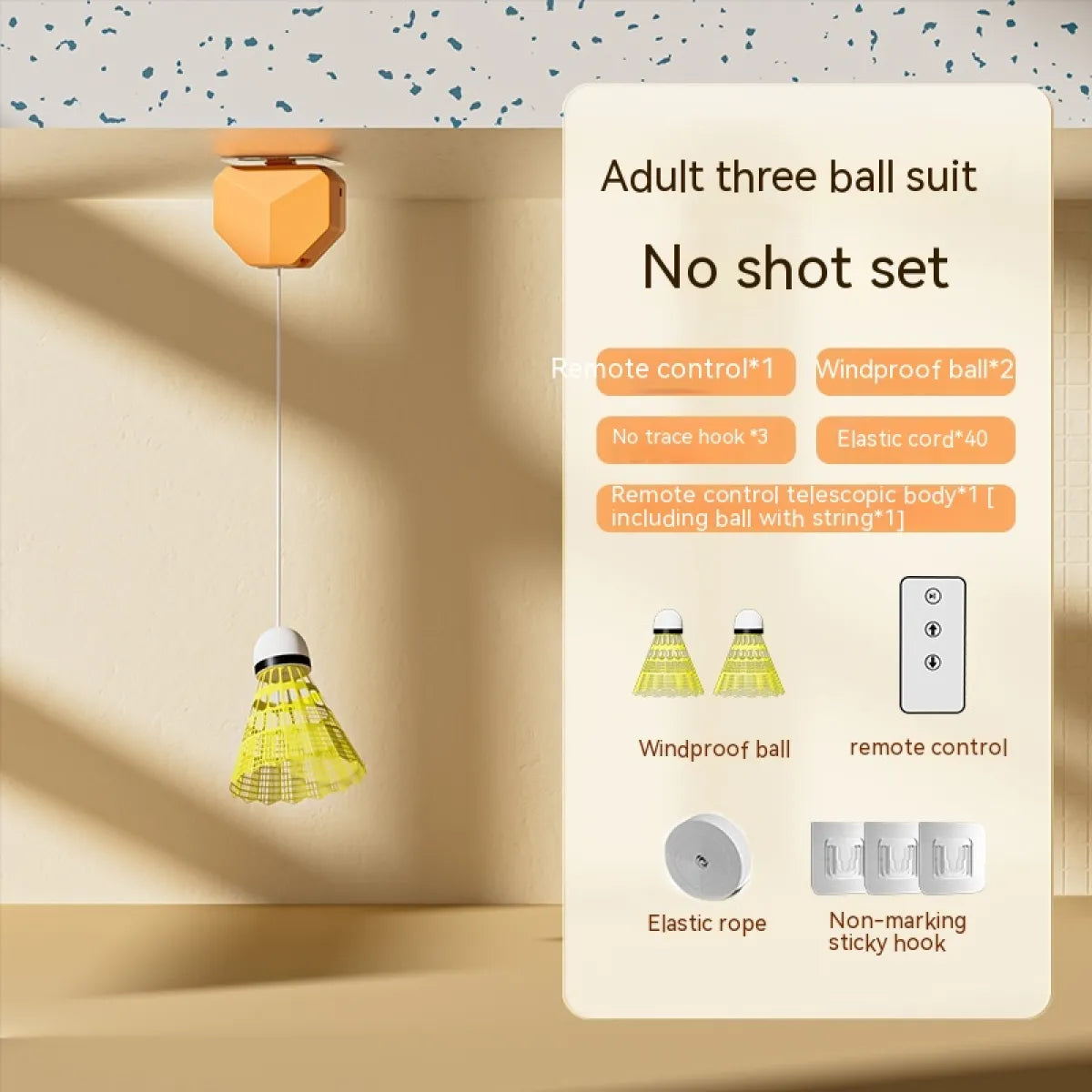 Badminton Racket Single Trainer with Automatic Rebound Swing WEM Support (www.WEM.support)