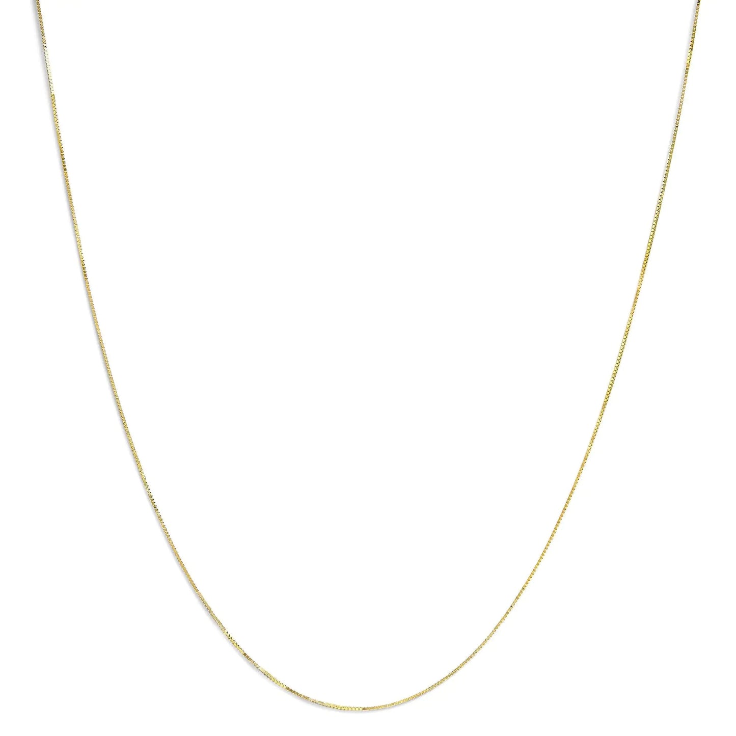 Unisex Solid 14K Gold 0.75mm Classic Box Chain Necklace WEM Support (www.WEM.support)