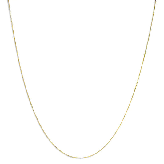 Unisex Solid 14K Gold 0.75mm Classic Box Chain Necklace WEM Support (www.WEM.support)