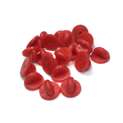 Red Rubber Pin Backs - 20 Pack WEM Support (www.WEM.support)