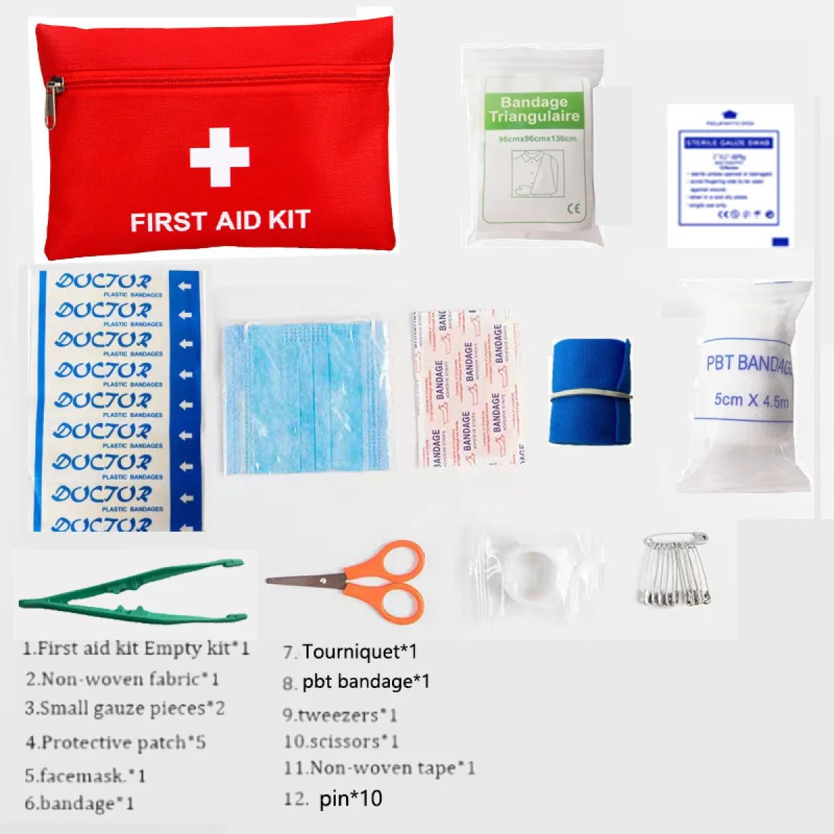Large Portable Medical Emergency Kit for Travel & Car WEM Support (www.WEM.support)