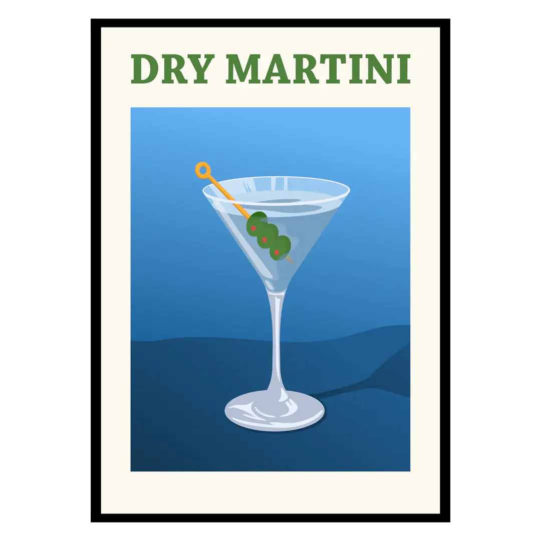 Dry Martini Cocktail Poster WEM Support (www.WEM.support)
