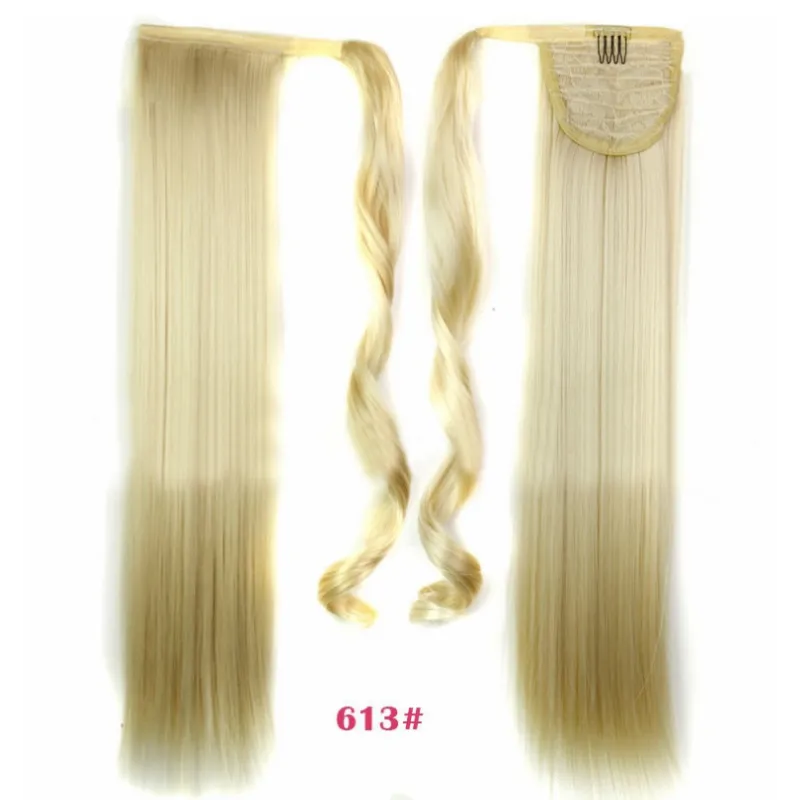 Synthetic Long Straight Wrap Around Hair Extension WEM Support (www.WEM.support)
