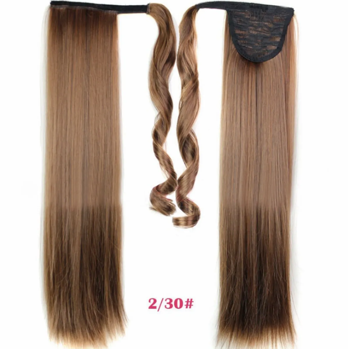 Synthetic Long Straight Wrap Around Hair Extension WEM Support (www.WEM.support)