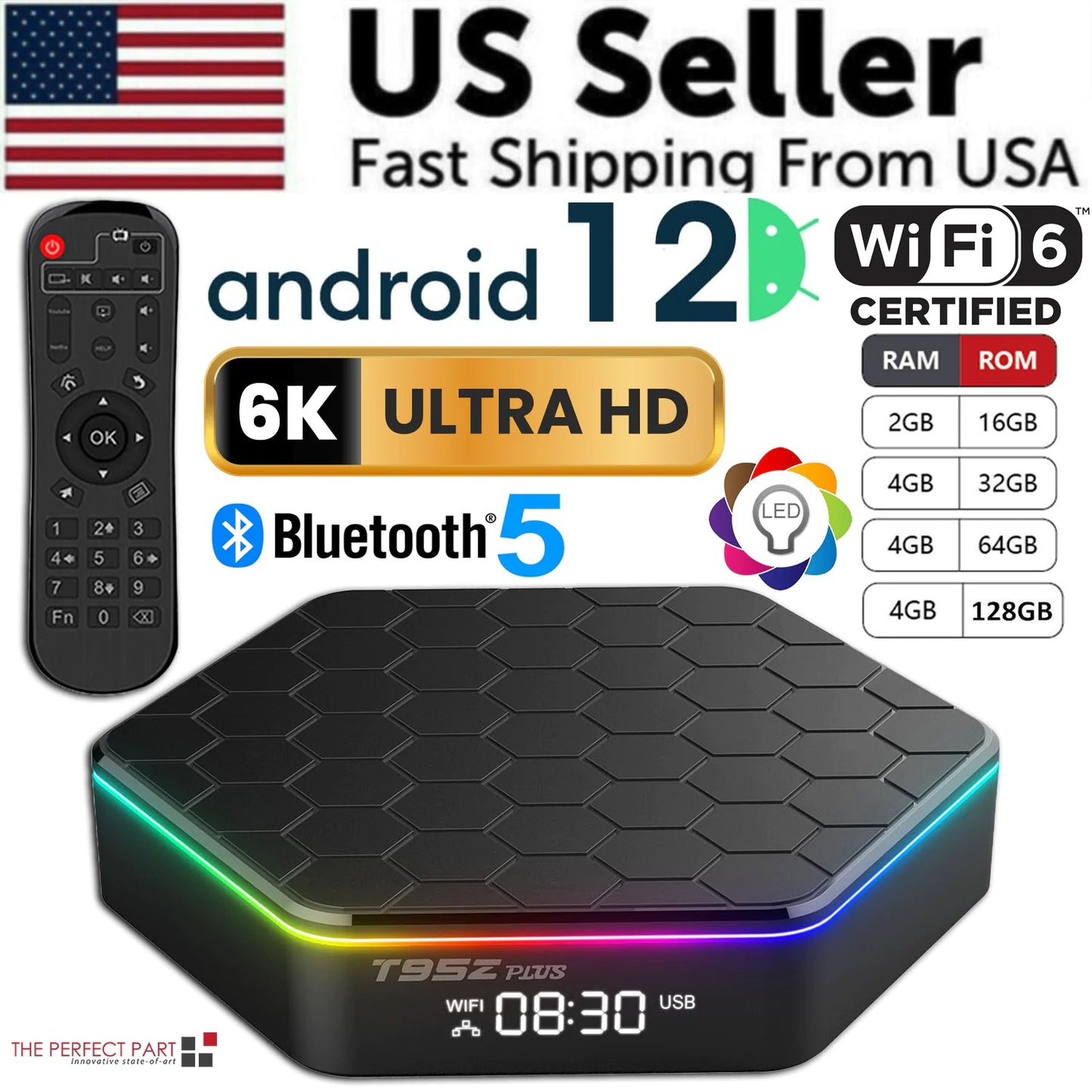 2023 Upgraded T95Z Plus Smart Android 12.0 TV Box Quad Core 6K HD Stream Player WEM Support (www.WEM.support)