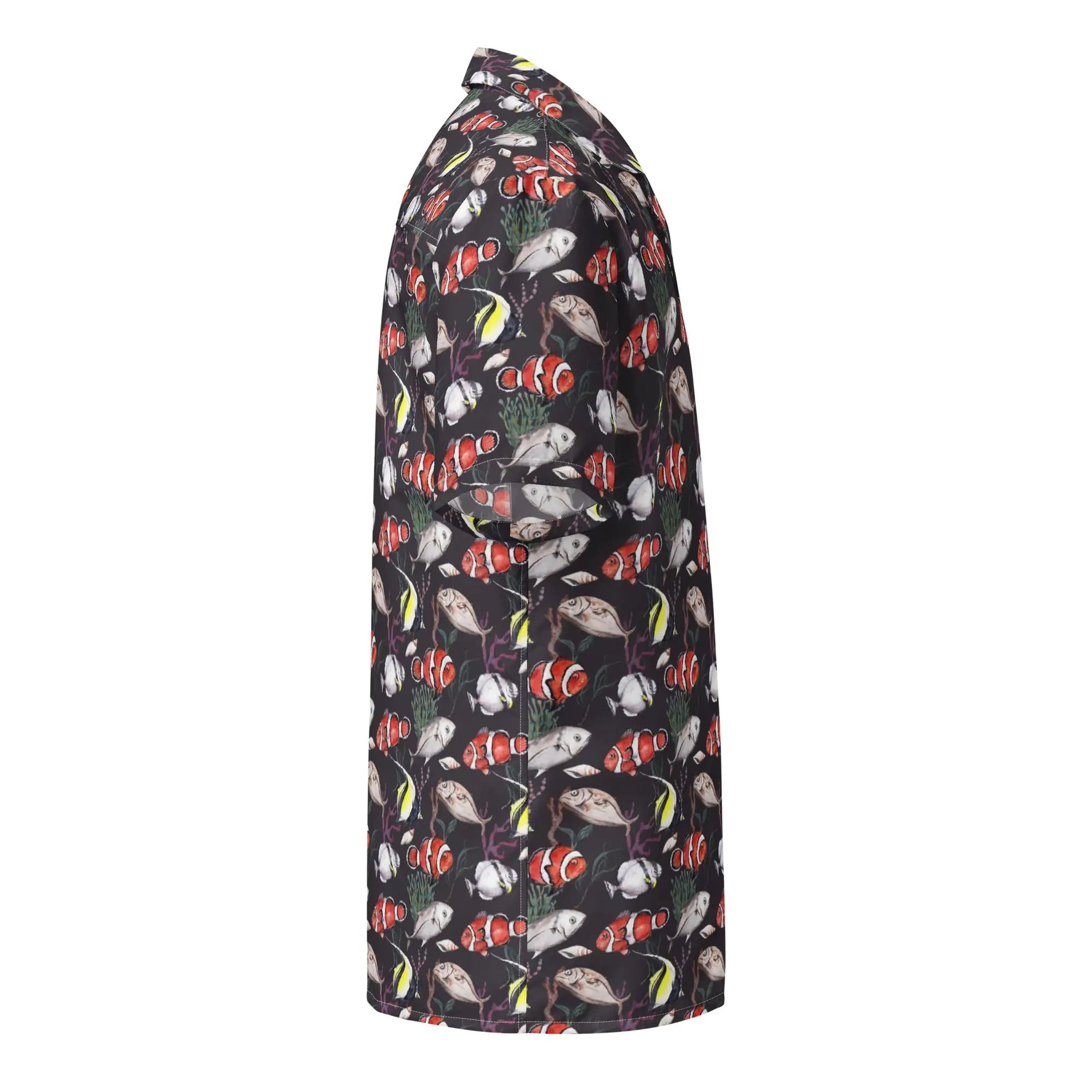 Murky Reef Tropical Saltwater Fish Hawaiian Button Shirt: Dive into Underwater Elegance! WEM Support (www.WEM.support)