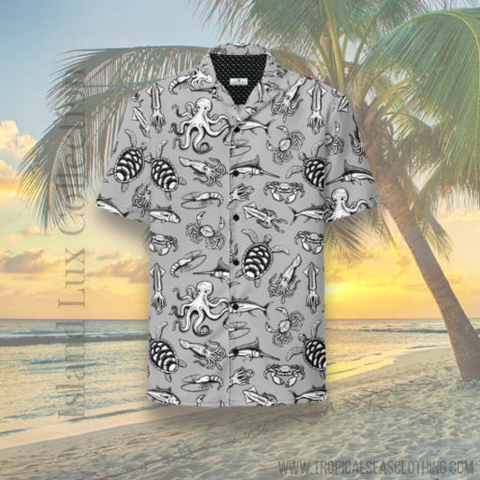 Night Dive Hawaiian Button Shirt: Dive into Stylish Depths! WEM Support (www.WEM.support)