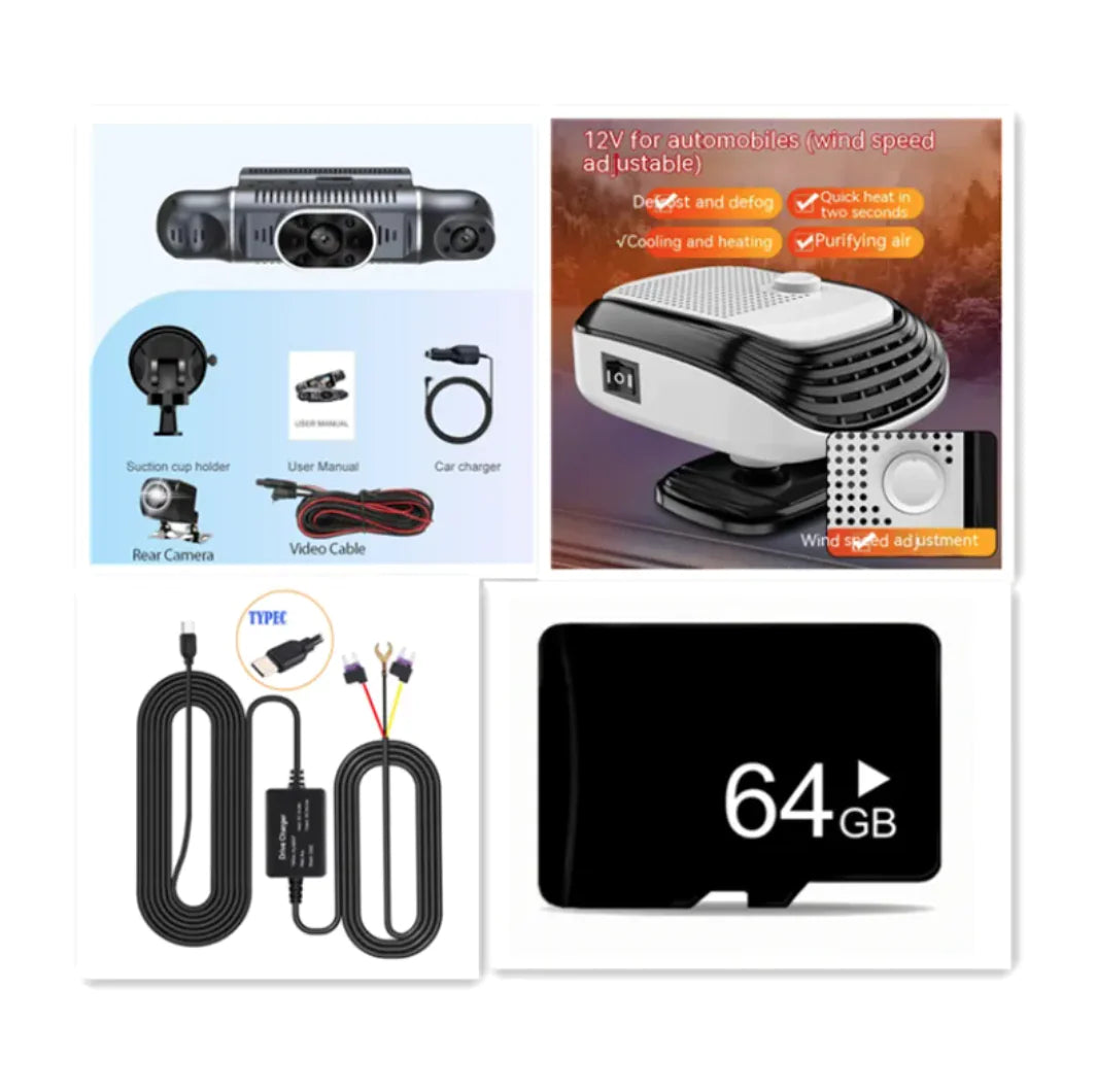 4-Way WiFi Driving Recorder WEM Support (www.WEM.support)