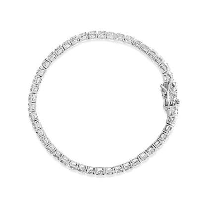 14K White Gold 4-Prong Set Lab Grown Round Diamond Classic Tennis Bracelet (F-G Color, VS1-VS2 Clarity) - 7.25" WEM Support (www.WEM.support)