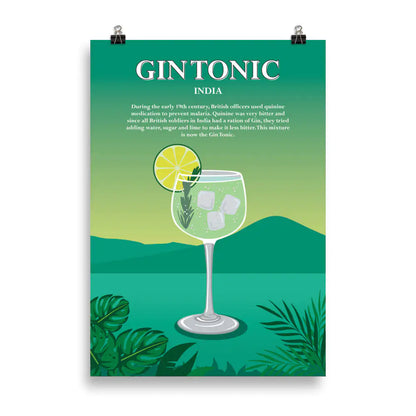 Gin Tonic Cocktail Poster WEM Support (www.WEM.support)