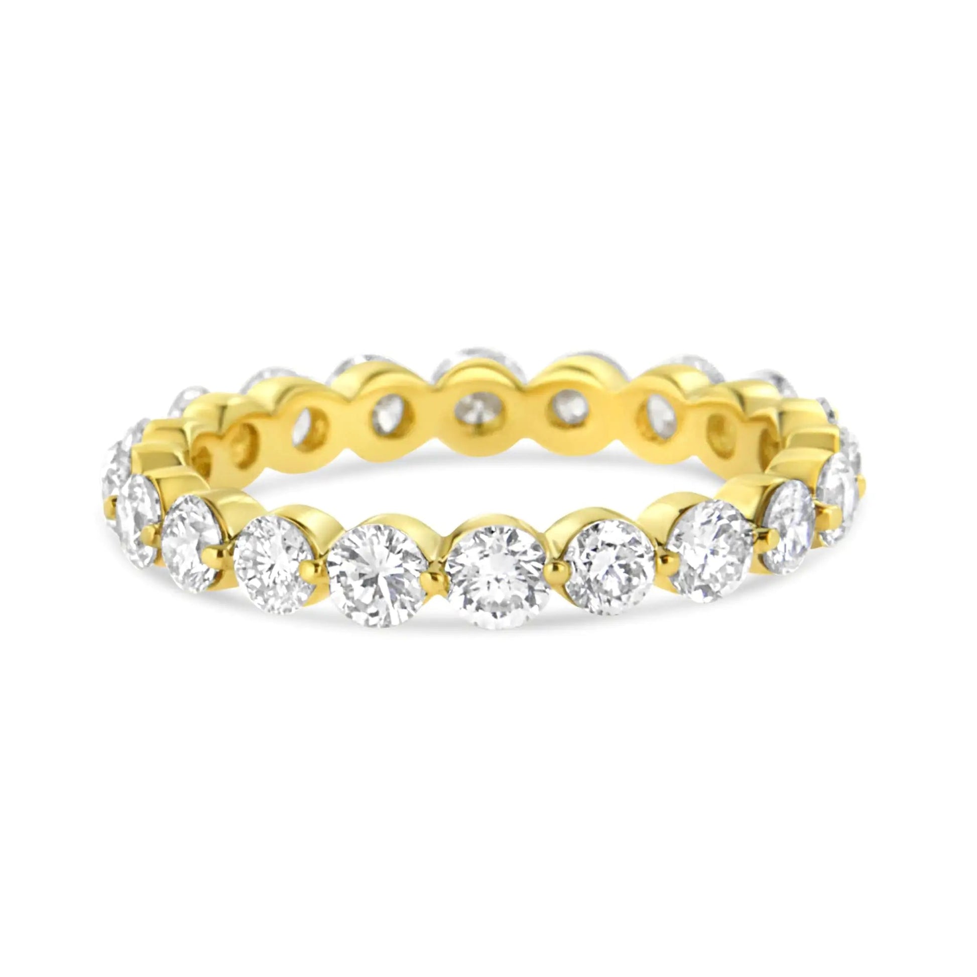 14K Yellow Gold 2.0 Cttw 2 Prong Set Diamond Eternity Band Ring (SI1-SI2 Clarity, I-J Color) WEM Support (www.WEM.support)