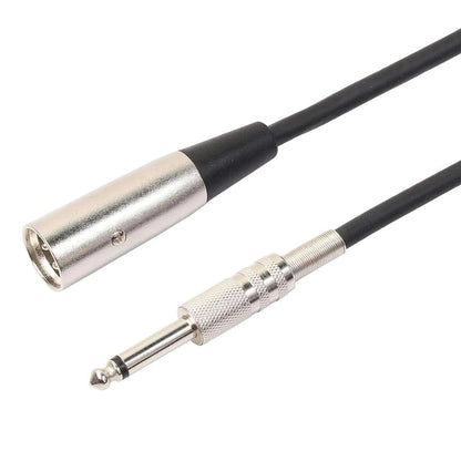 XLR 3-Pin Male To 1/4" Plug TS Microphone Mono Cable Unbalanced Shielded Audio WEM Support (www.WEM.support)