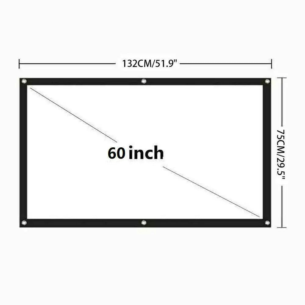 Portable Foldable Projector Screen 16:9 HD Outdoor Home Cinema Theater 3D Movie WEM Support (www.WEM.support)