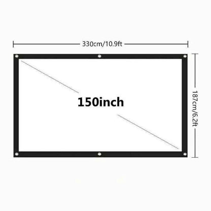 Portable Foldable Projector Screen 16:9 HD Outdoor Home Cinema Theater 3D Movie WEM Support (www.WEM.support)