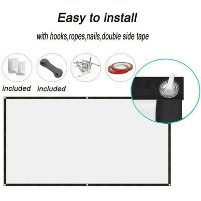 Portable Foldable Projector Screen 16:9 HD Outdoor Home Cinema Theater 3D Movie WEM Support (www.WEM.support)