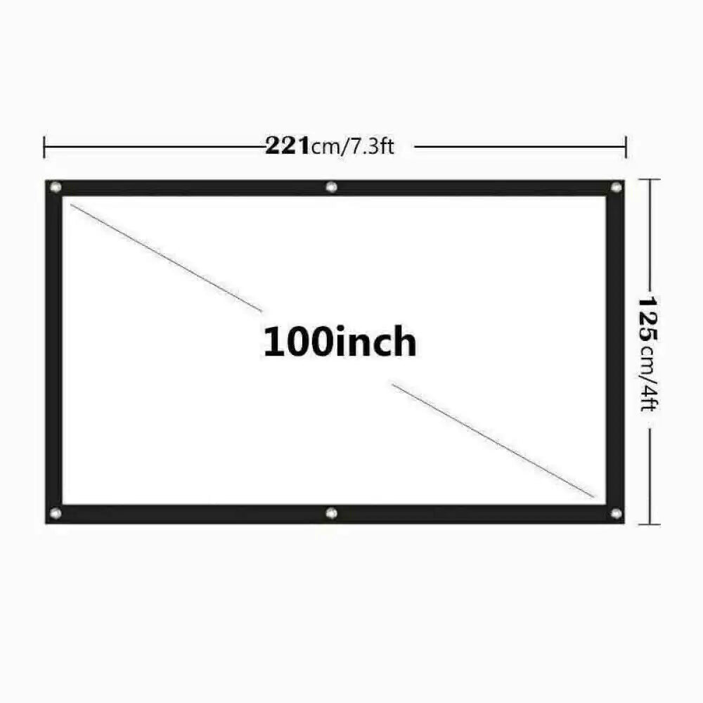 Portable Foldable Projector Screen 16:9 HD Outdoor Home Cinema Theater 3D Movie WEM Support (www.WEM.support)