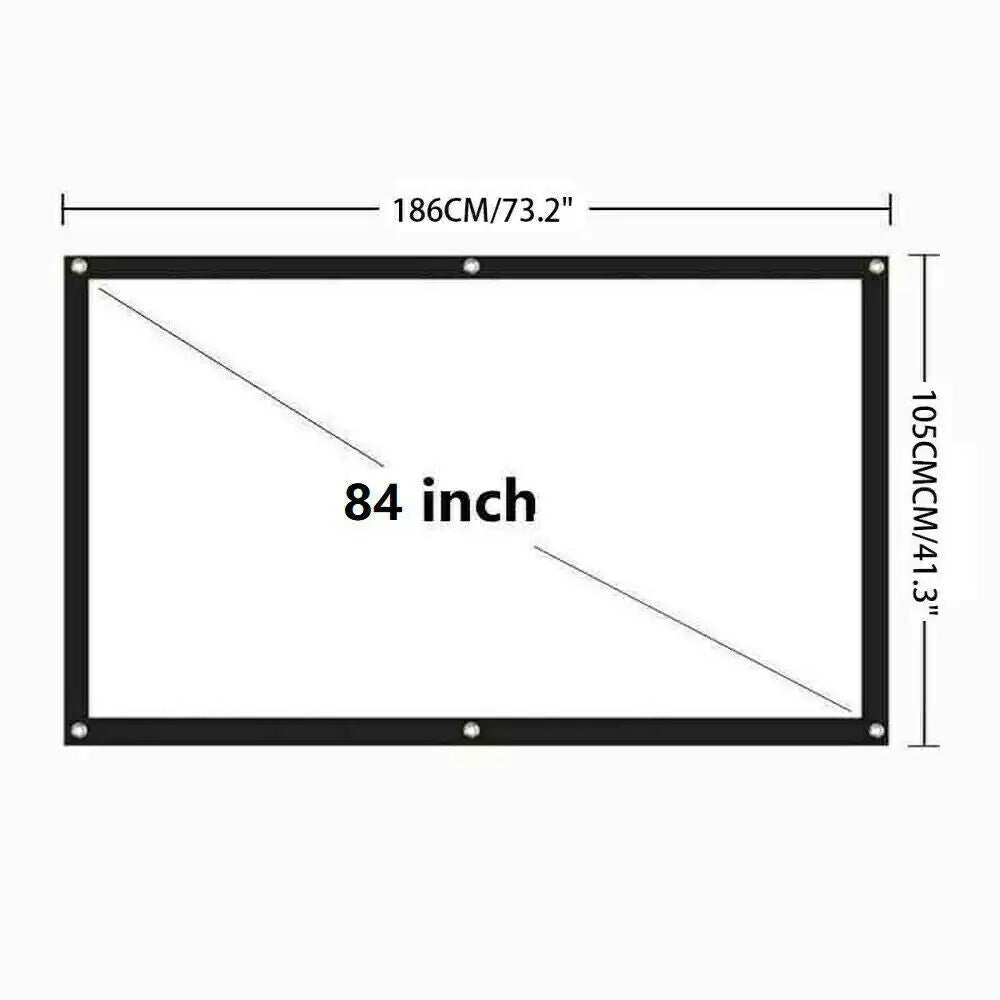 Portable Foldable Projector Screen 16:9 HD Outdoor Home Cinema Theater 3D Movie WEM Support (www.WEM.support)