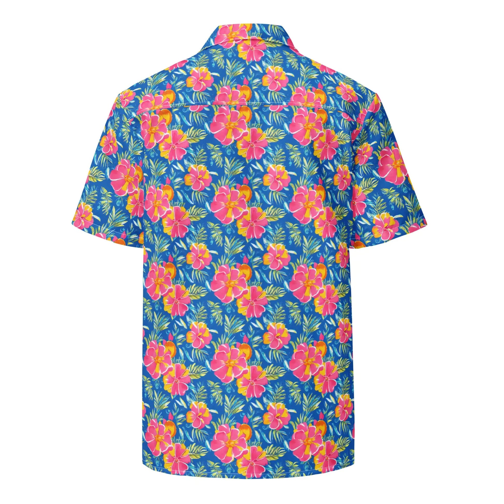 Hibiscus Lagoon Button Down Hawaiian Shirt - Coastal Summer 2024 Collection WEM Support (www.WEM.support)