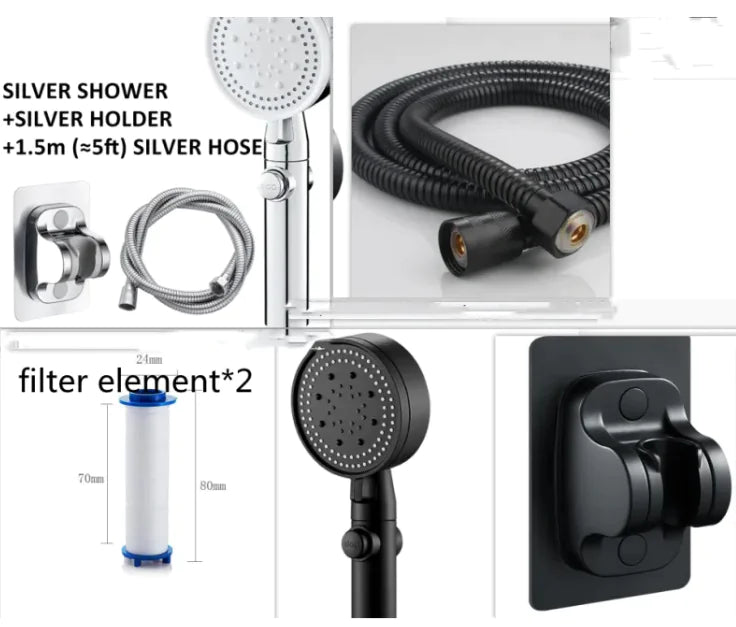 Hydro Boost 5-Speed Shower Head WEM Support (www.WEM.support)