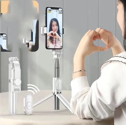 Portable Bluetooth Selfie Stick & Tripod with Fill Light for Apple Devices WEM Support (www.WEM.support)