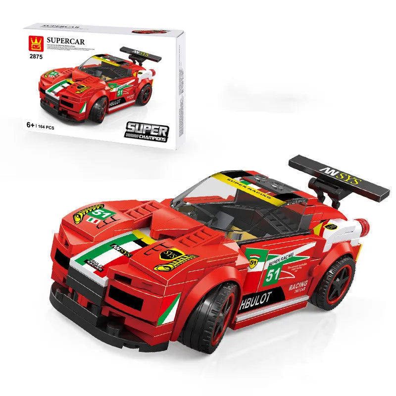 Super Car Small Particles Assembled Boy Sports Car Building Block Stall Decoration Toy WEM Support (www.WEM.support)