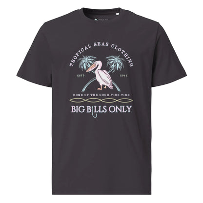 Premium Men's Tropical Pelican Organic Cotton T-Shirt – Sustainable Comfort with Coastal Style WEM Support (www.WEM.support)