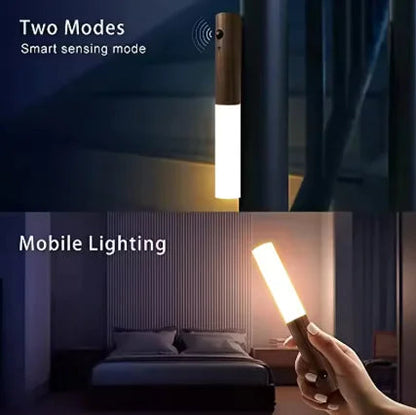Magnetic Wood Wireless Night Light WEM Support (www.WEM.support)