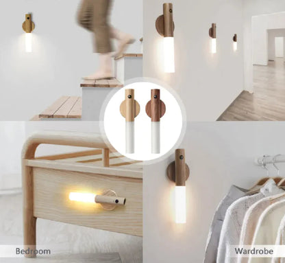 Magnetic Wood Wireless Night Light WEM Support (www.WEM.support)