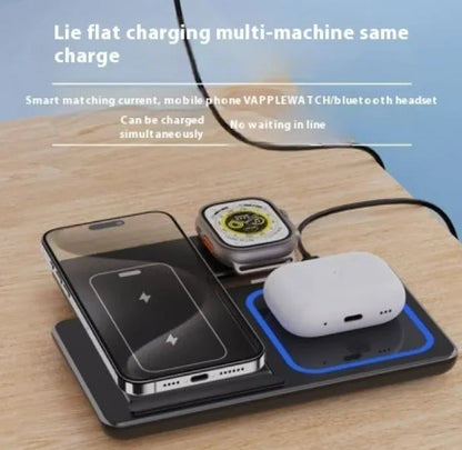 15W 3 In 1 LED Foldable Fast Wireless Charger Stand WEM Support (www.WEM.support)
