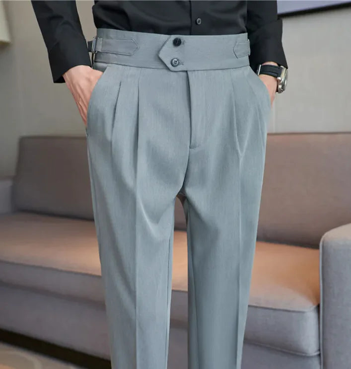 Men's Mid High Waisted Long Casual Pants WEM Support (www.WEM.support)