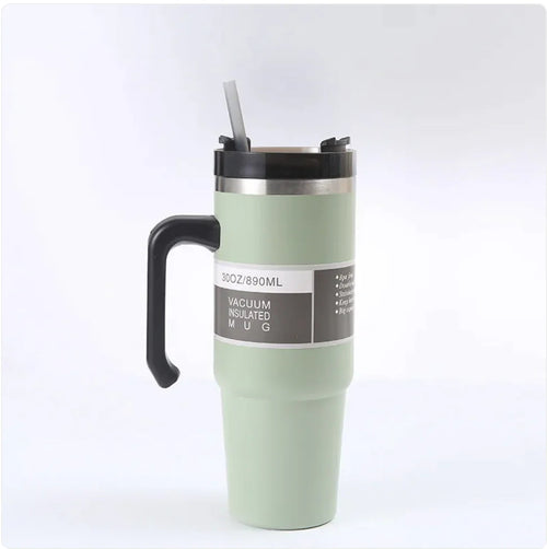 Handled Car Cup with Straw WEM Support (www.WEM.support)