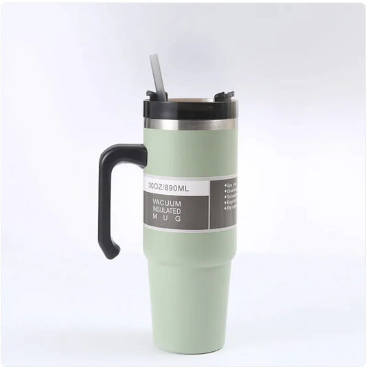 Handled Car Cup with Straw WEM Support (www.WEM.support)