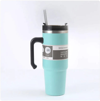 Handled Car Cup with Straw WEM Support (www.WEM.support)