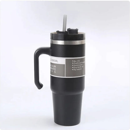 Handled Car Cup with Straw WEM Support (www.WEM.support)