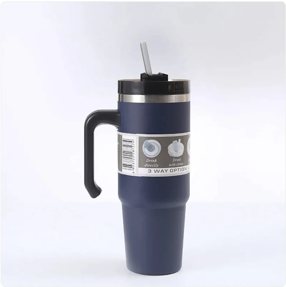 Handled Car Cup with Straw WEM Support (www.WEM.support)