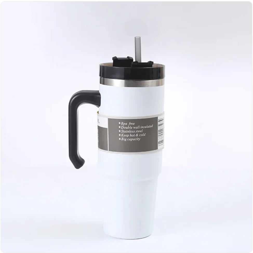 Handled Car Cup with Straw WEM Support (www.WEM.support)