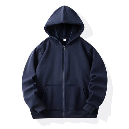 New Korean Style Adult Patch Pocket Zipper Blank Sweater Solid Color WEM Support (www.WEM.support)