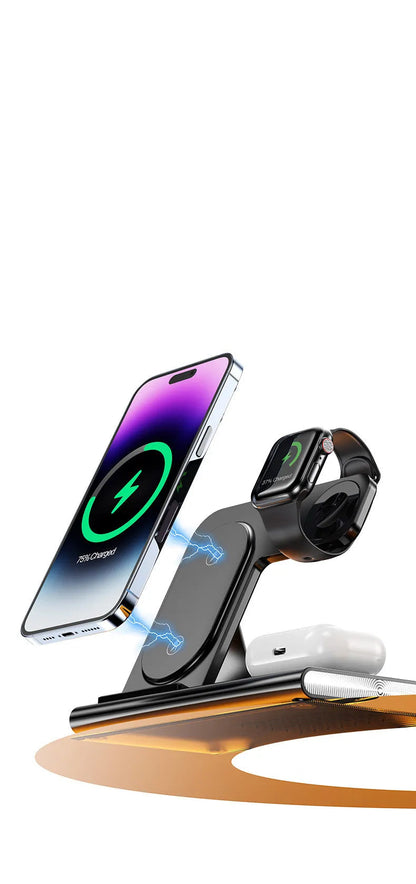 Fashion Folding Four-in-one Wireless Charger WEM Support (www.WEM.support)