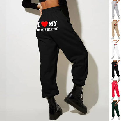 I Love MY BOYFRIEND Printed Trousers WEM Support (www.WEM.support)